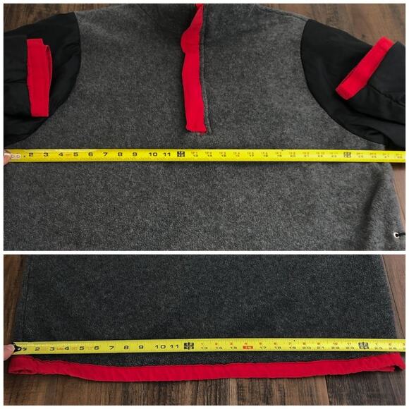 Land’s End VTG Pullover Jacket Fleece Lined 1/4 Zip Collared Unisex Large in Red - Picture 14 of 16